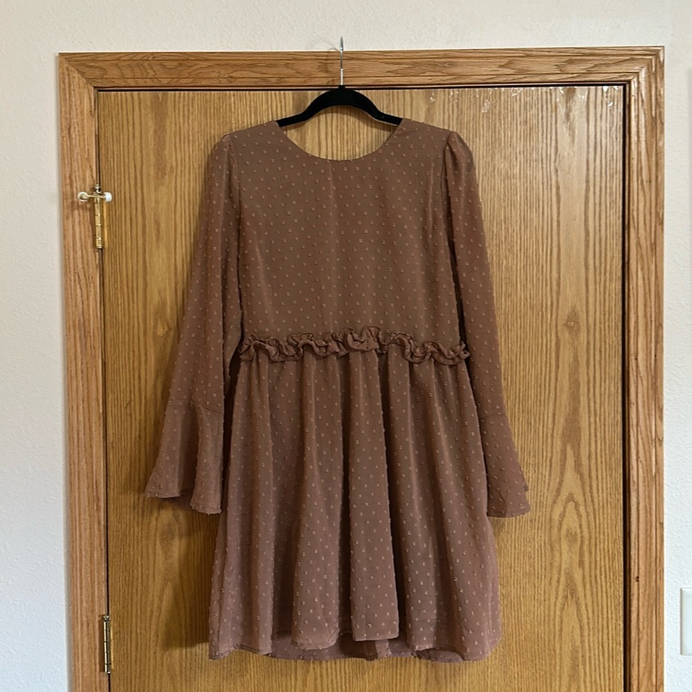 Long sleeve mocha dress
